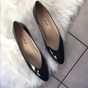 Amalfi Black Patent Leather Celeste Low Heel Pumps